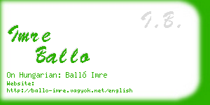 imre ballo business card